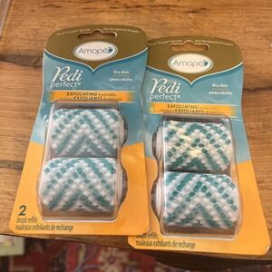 Amope Pedi Perfect‎ Wet & Dry Blue Roller Head Refills Dry Skin 2 Pack New